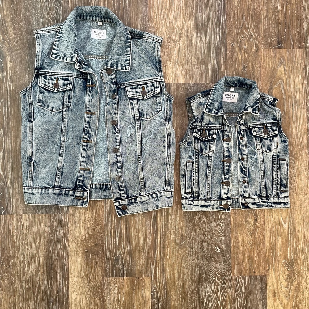 Shore Mommy and Me Denim Vests